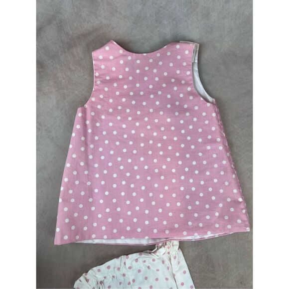 Vintage 90s Girls Pink Polkadot Outfit Set 12 Months - Picture 3 of 6